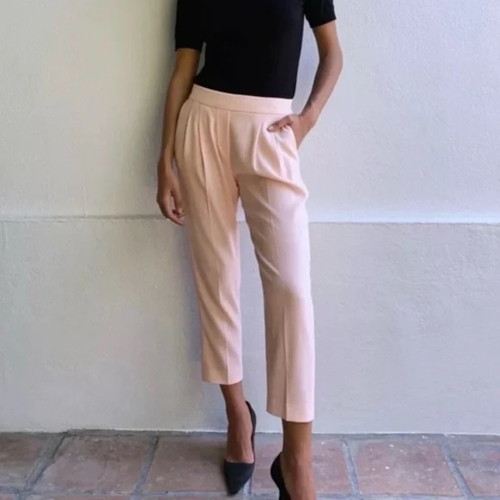 Aritzia Babaton Cohen Pull On Crop Pant in Soft Blush Pink Sz 2
